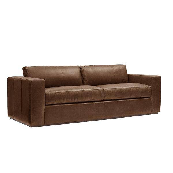 One For Victory 89" Leather Sleeper Sofa Perigold